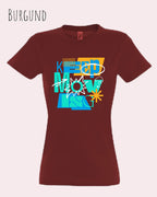 die Abbildung zeigt das design-t-shirt SOL’S Imperial Women 11502 in der farbe Burgund mit dem motivierenden Motiv "keep moving"