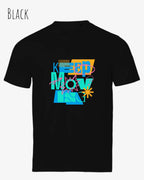 das Bild zeigt das bio design-t-shirt Tee Jays Urban Luxury Tee 1150 in black mit dem motiv keep moving,