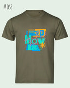 das Bild zeigt das bio design-t-shirt Tee Jays Urban Luxury Tee 1150 in moss mit dem motiv keep moving,