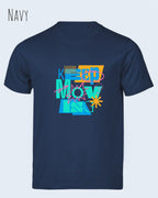 das Bild zeigt das bio design-t-shirt Tee Jays Urban Luxury Tee 1150 in navy mit dem motiv keep moving,