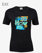 das bild zeigt das T-Shirt Tee Jays Women's Interlock Tee STYLE 580 in der farbe black mit dem motivierenden design "keep moving".