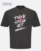Heavyweight Oversized T-Shirt – AWDis 240 T – Unisex - charcoal - design think speak act