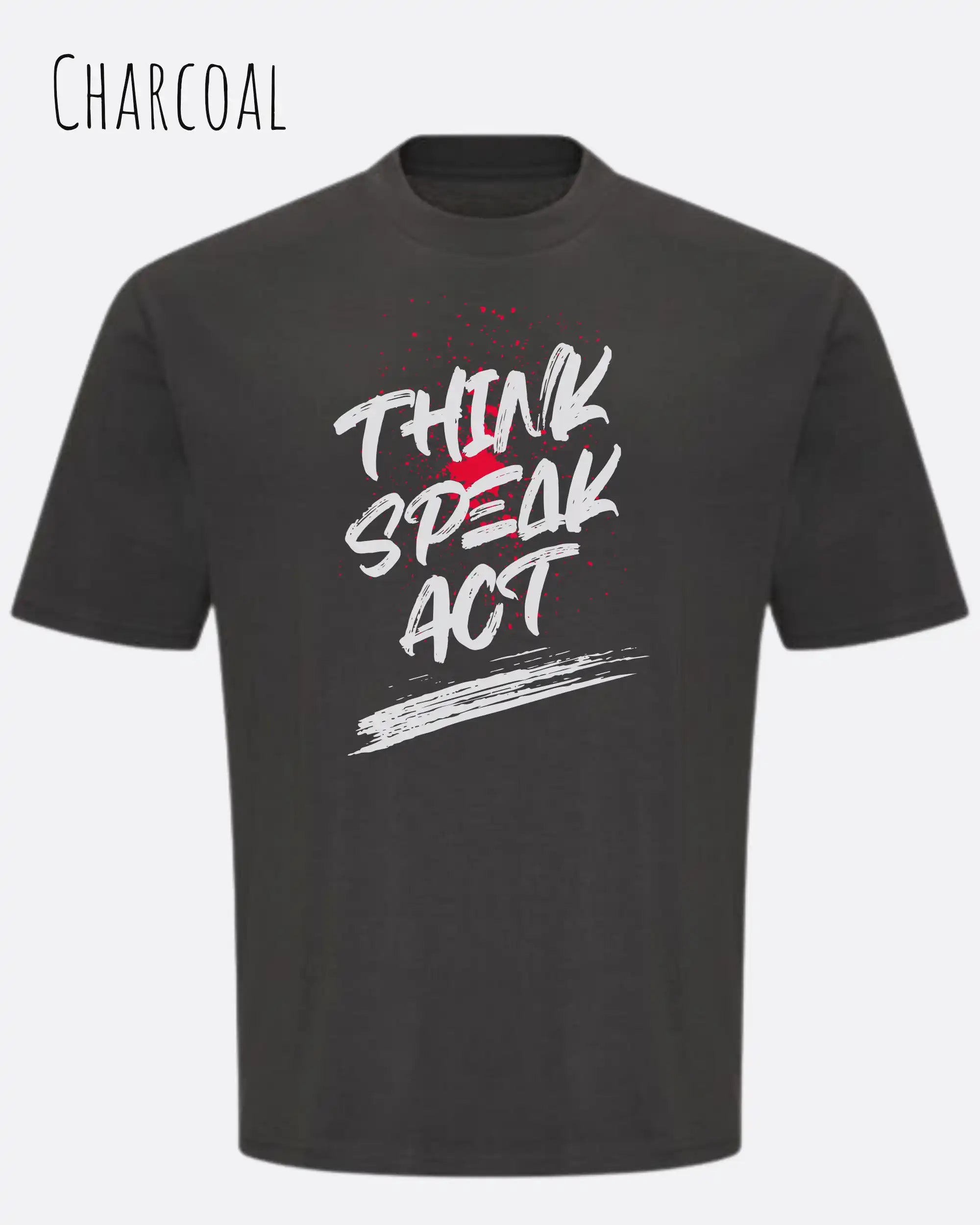 Heavyweight Oversized T-Shirt – AWDis 240 T – Unisex - charcoal - design think speak act
