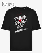Heavyweight Oversized T-Shirt – AWDis 240 T – Unisex - deep black - design think speak act