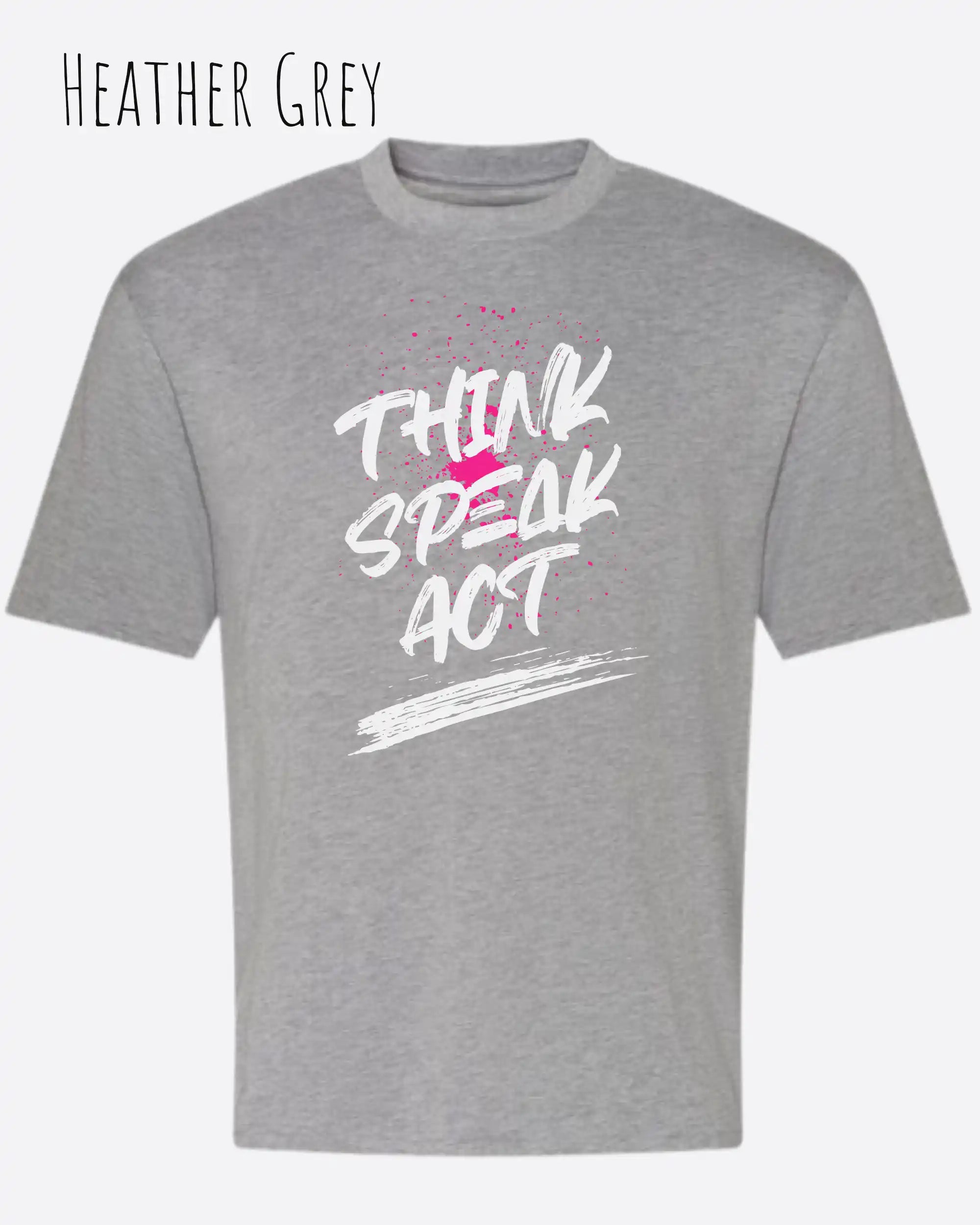 Heavyweight Oversized T-Shirt – AWDis 240 T – Unisex - aheather grey - design think speak act