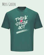 Heavyweight Oversized T-Shirt – AWDis 240 T – Unisex - moss green - design think speak act