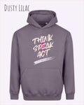 unisex streetwear hoodie dusty lilac im oversize fit mit design think speak act
