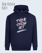unisex streetwear hoodie new French navy im oversize fit mit design think speak act