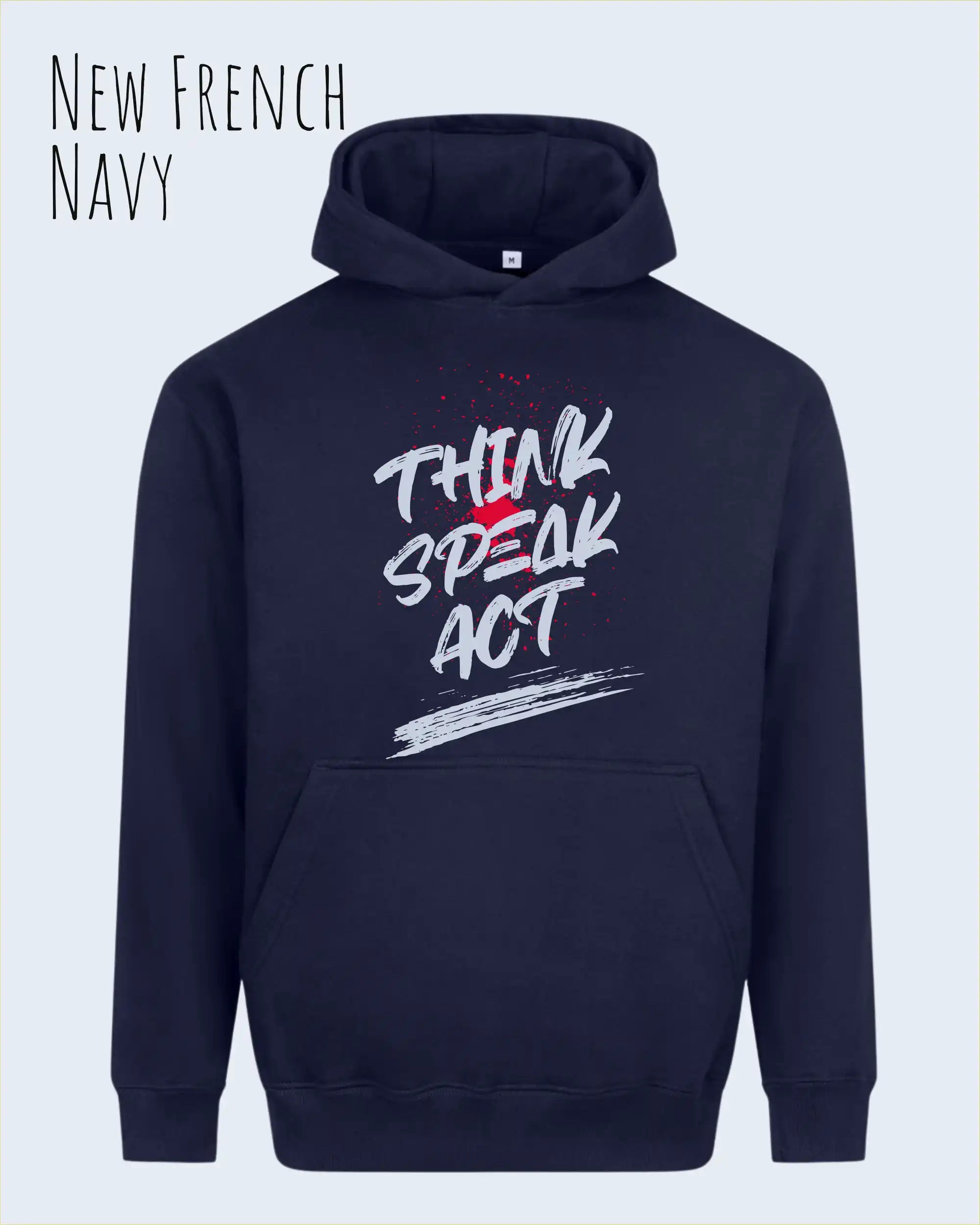 unisex streetwear hoodie new French navy im oversize fit mit design think speak act