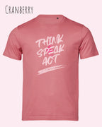 Bio-Baumwolle T-Shirt – Tee Jays Urban Luxury Tee 1150 – Unisex - farbe cranberry - design: think speak act
