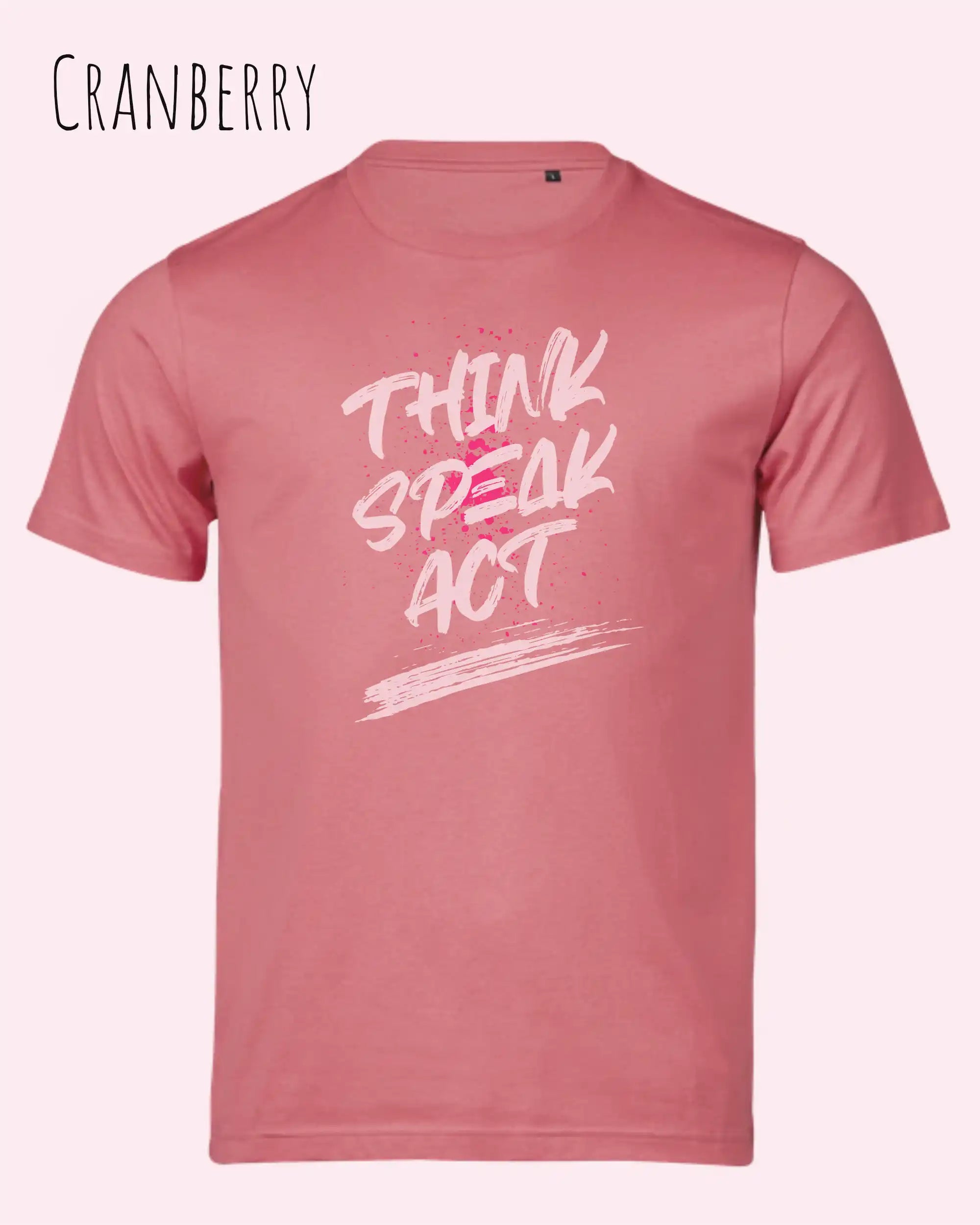 Bio-Baumwolle T-Shirt – Tee Jays Urban Luxury Tee 1150 – Unisex - farbe cranberry - design: think speak act