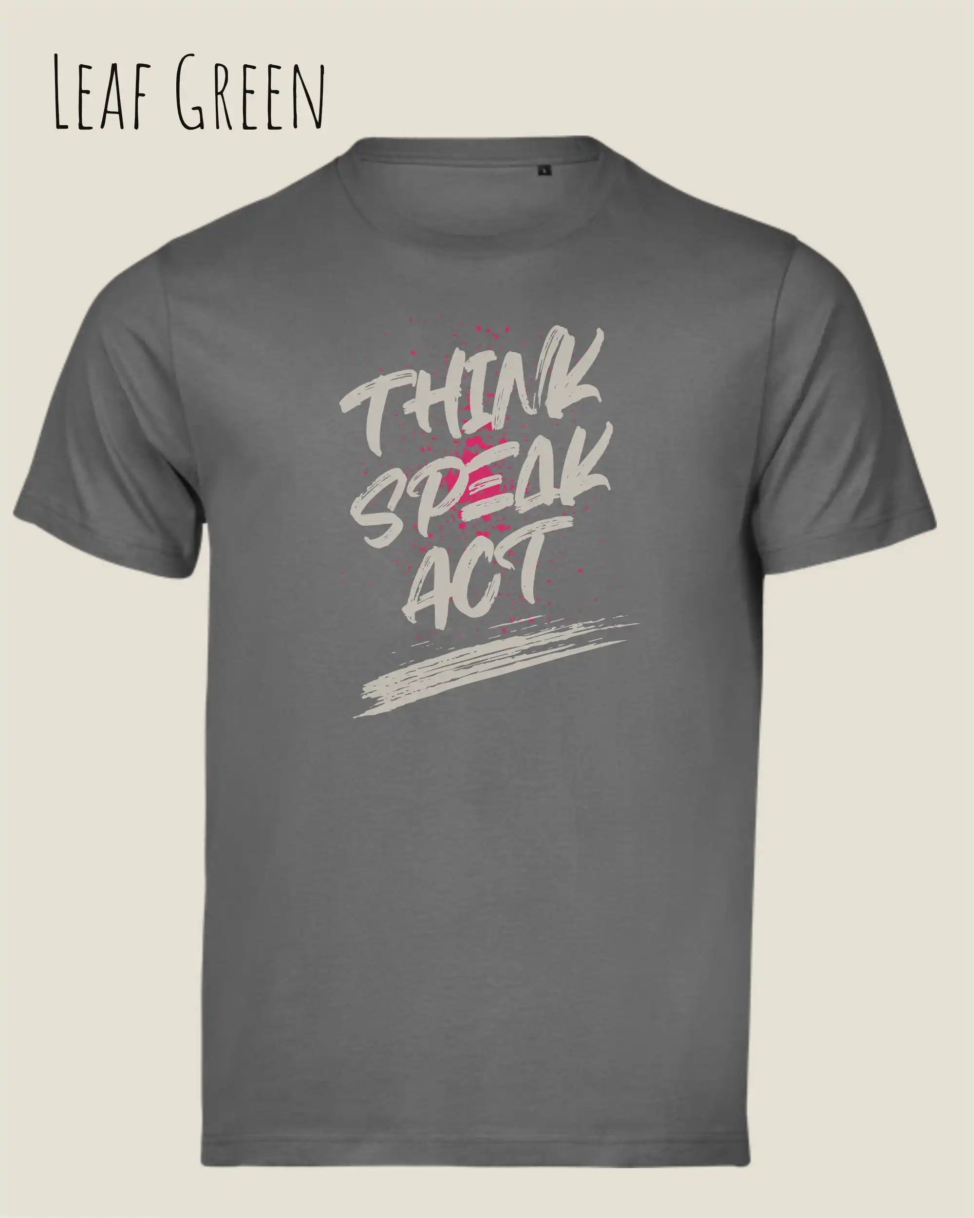 Bio-Baumwolle T-Shirt – Tee Jays Urban Luxury Tee 1150 – Unisex - farbe leaf green - design: think speak act