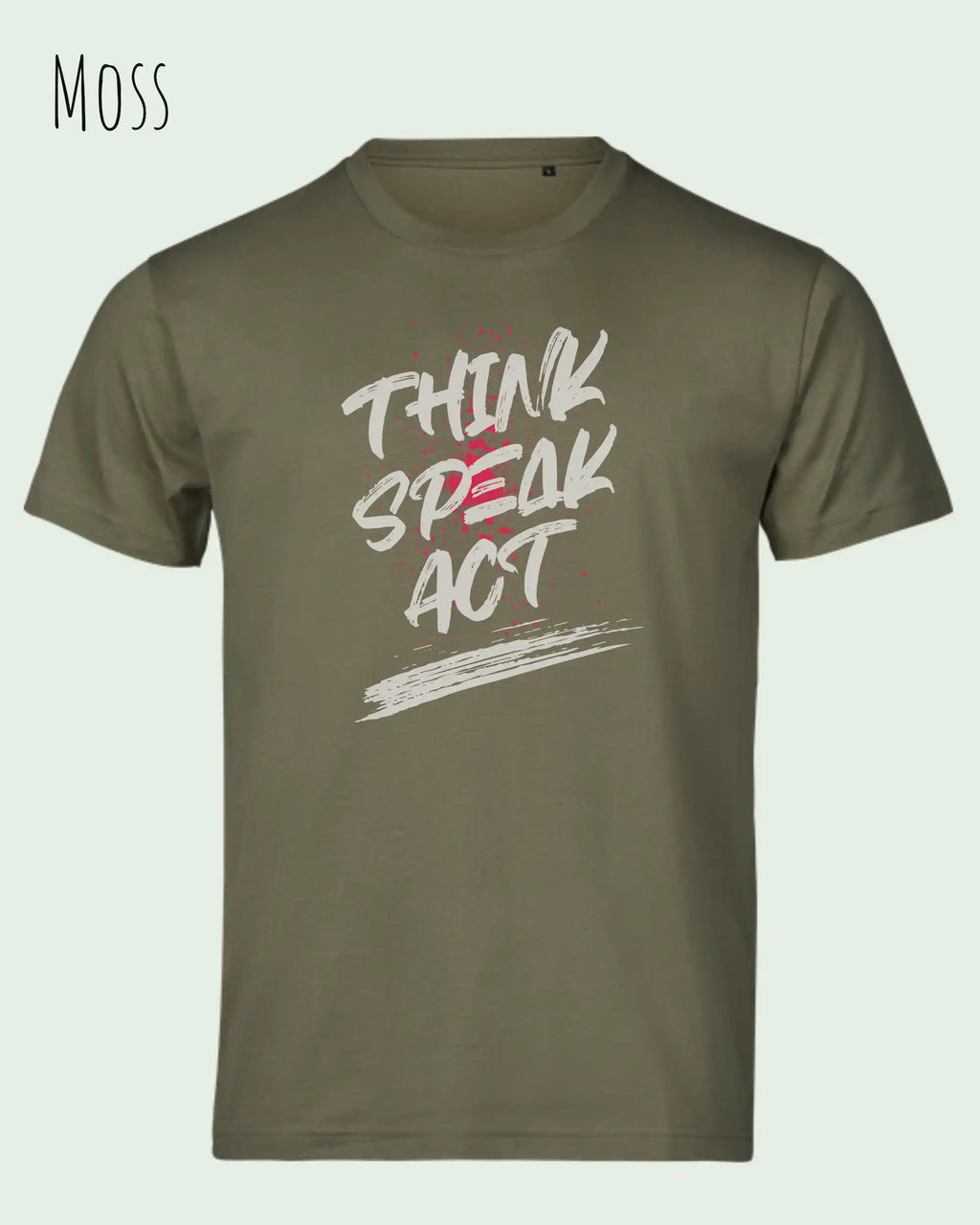 Bio-Baumwolle T-Shirt – Tee Jays Urban Luxury Tee 1150 – Unisex - farbe moss - design: think speak act