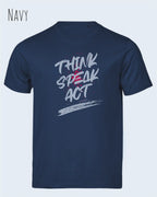 Bio-Baumwolle T-Shirt – Tee Jays Urban Luxury Tee 1150 – Unisex - farbe navy - design: think speak act