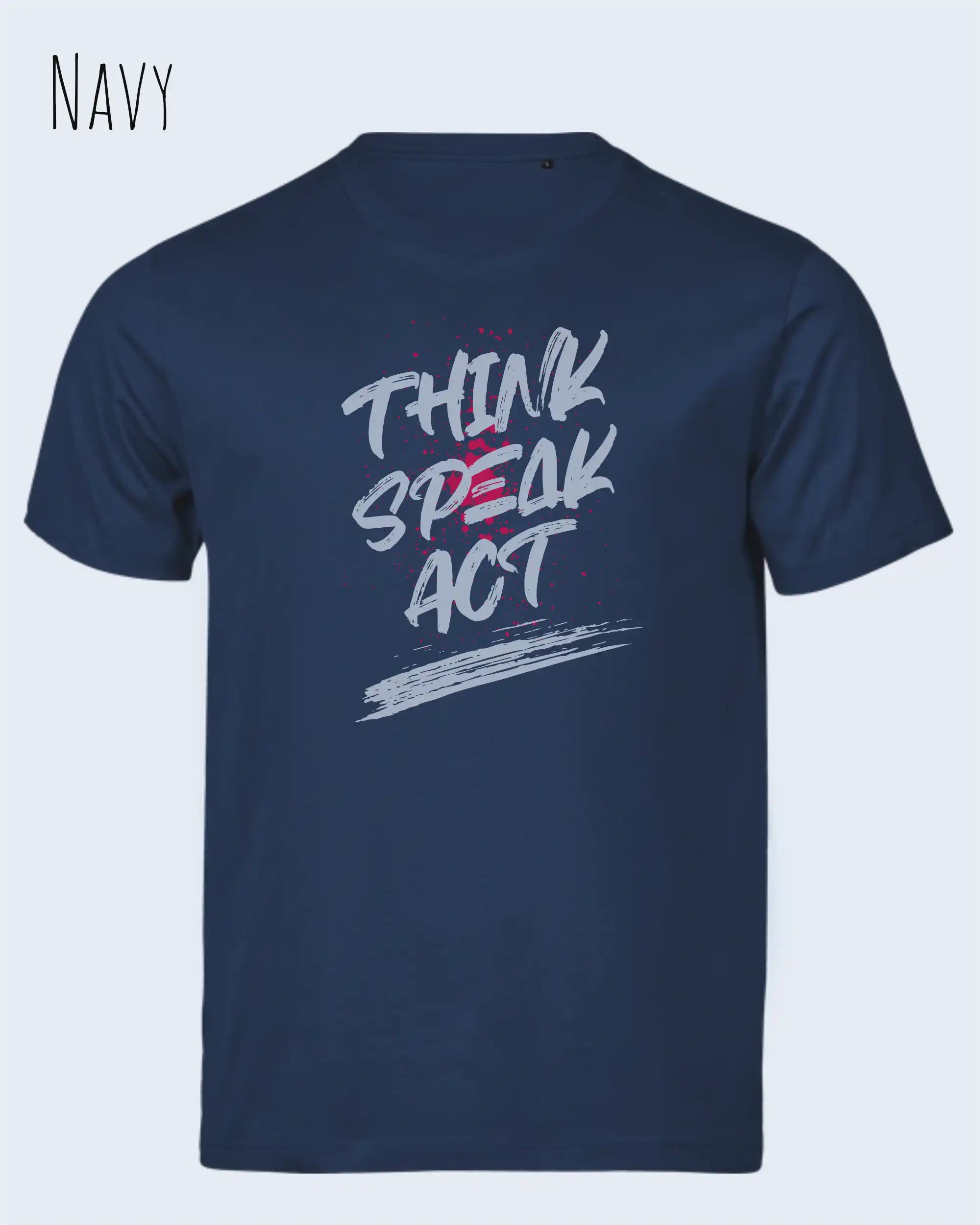 Bio-Baumwolle T-Shirt – Tee Jays Urban Luxury Tee 1150 – Unisex - farbe navy - design: think speak act