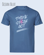 Bio-Baumwolle T-Shirt – Tee Jays Urban Luxury Tee 1150 – Unisex - farbe ocean blue - design: think speak act