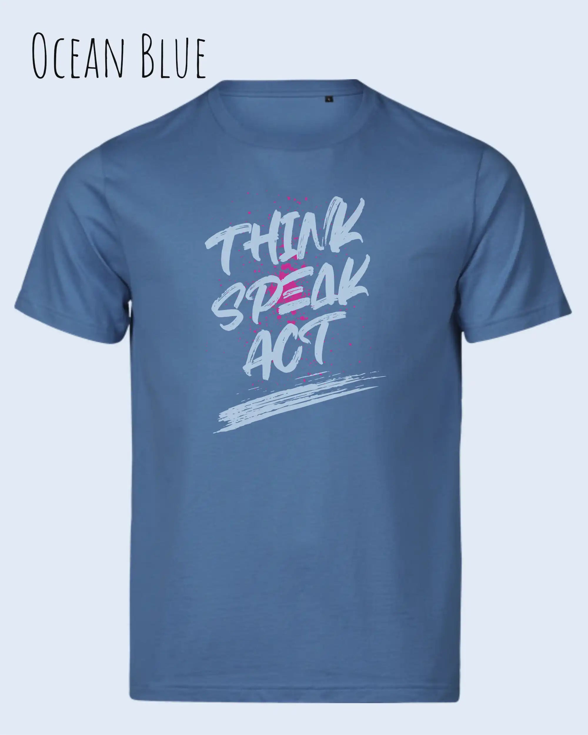 Bio-Baumwolle T-Shirt – Tee Jays Urban Luxury Tee 1150 – Unisex - farbe ocean blue - design: think speak act