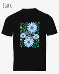 die abbildung zeigt das design-t-shirt aus zertifizierter Bio-Baumwolle Tee Jays Urban Luxury Tee 1150in der farbe black mit dem motiv wild and free im modernisierten boho-style.