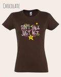 die Abbildung zeigt das design-t-shirt SOL’S Imperial Women 11502 in der farbe chocolatemit dem statement-Motiv "don't talk just act"