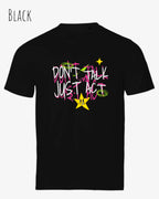 Das Bild zeigt das Bio-Baumwolle T-Shirt Tee Jays Urban Luxury Tee 1150 in  black mit dem STATEMENT DON’T TALK JUST ACT