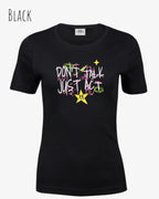 das bild zeigt das T-Shirt Tee Jays Women's Interlock Tee STYLE 580 in der farbe black mit dem design "Don't talk Just Act".