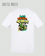Die Abbildung beinhaltet ein T-Shirt AWDis 180 T in der Farbe arctic white und mit dem Design let them talk.