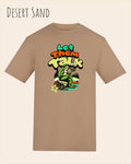 Die Abbildung beinhaltet ein T-Shirt AWDis 180 T in der Farbe desert sand und mit dem Design let them talk.