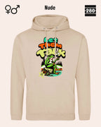 Das bild zeigt den Unisex Design-Hoodie JH001 von AWDis Just hoods in der farbe 
nude mit dem humorvollen motiv "let them talk".
