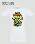 die Abbildung zeigt das design-t-shirt SOL’S Imperial Women 11502 in der farbe arctic white mit dem Motiv "let them talk"