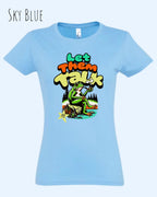 die Abbildung zeigt das design-t-shirt SOL’S Imperial Women 11502 in der farbe skyblue mit dem Motiv "let them talk"