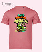 die abbildug´ng zeigt das Tee Jays Urban Luxury Tee 1150 Design-T-Shirt in der farbe cranberry mit dem humorvollen Motiv "Let them talk" 