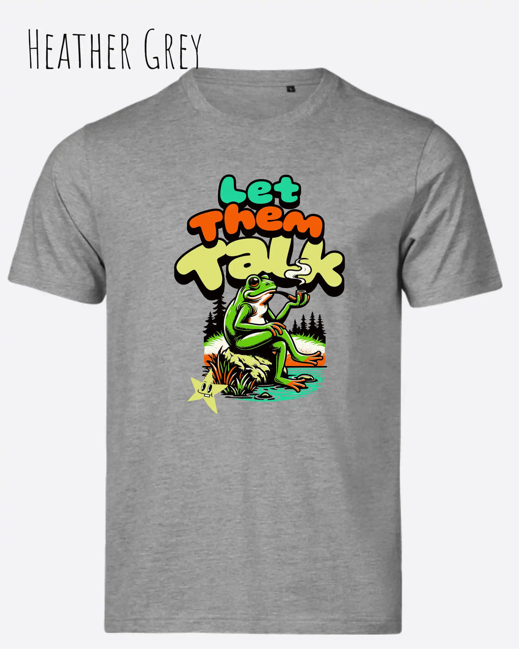 die abbildug´ng zeigt das Tee Jays Urban Luxury Tee 1150 Design-T-Shirt in der farbe heather grey mit dem humorvollen Motiv "Let them talk" 