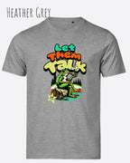 die abbildug´ng zeigt das Tee Jays Urban Luxury Tee 1150 Design-T-Shirt in der farbe heather grey mit dem humorvollen Motiv "Let them talk" 