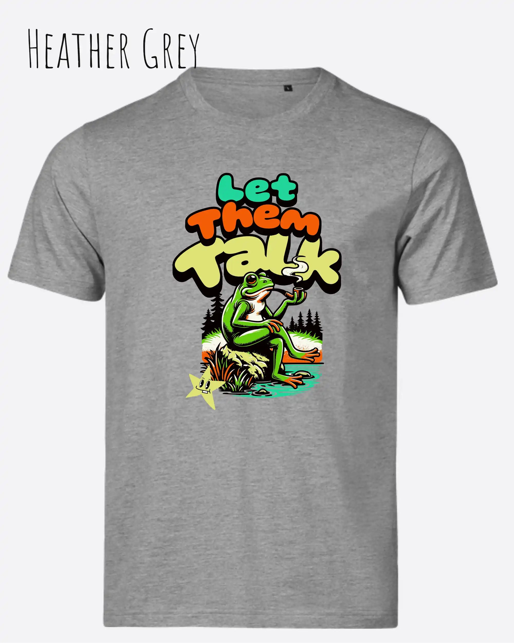 die abbildug´ng zeigt das Tee Jays Urban Luxury Tee 1150 Design-T-Shirt in der farbe heather grey mit dem humorvollen Motiv "Let them talk" 