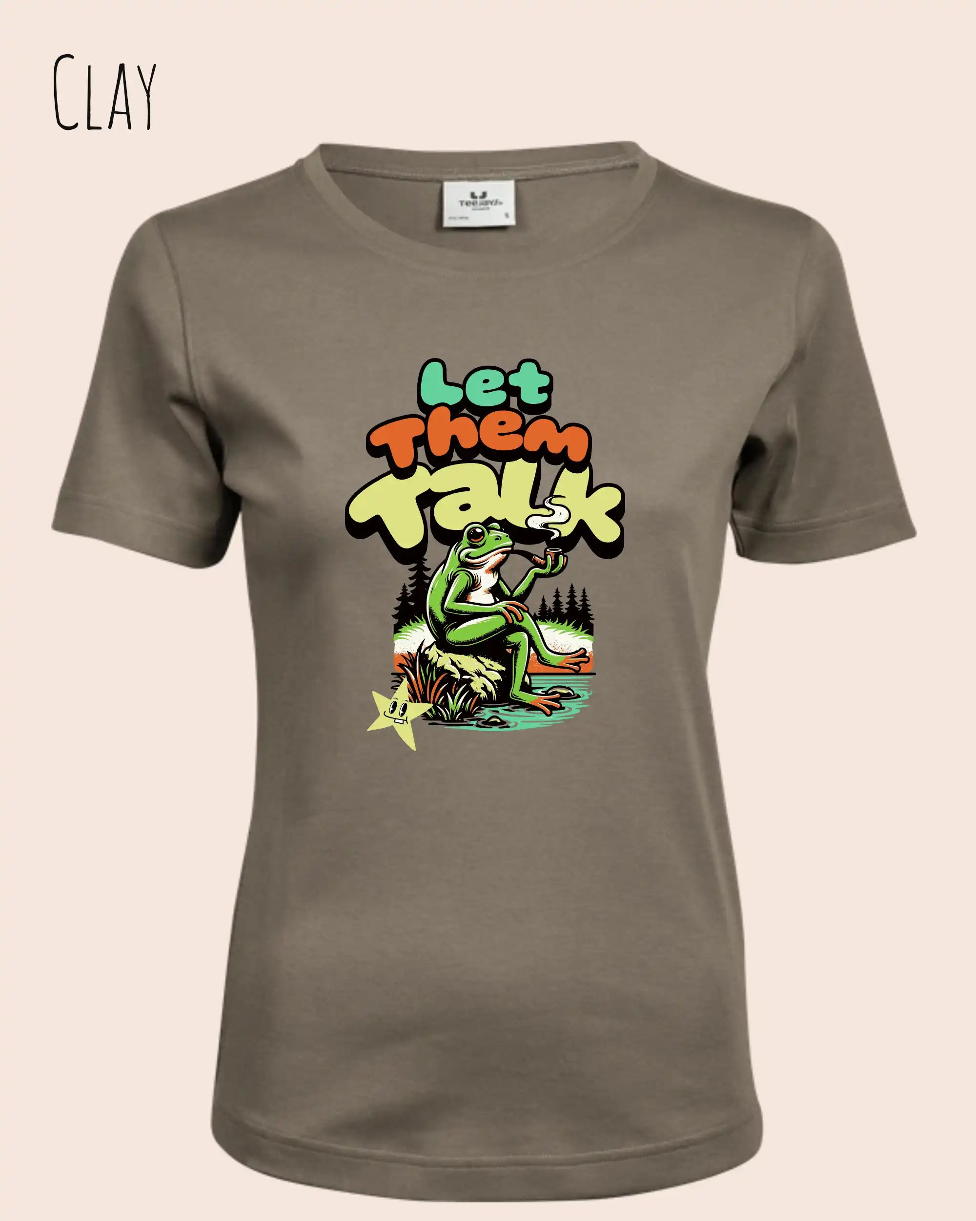 Bio Design-T‑Shirt – Feminine Fit – LET THEM TALK – Premium‑Baumwolle