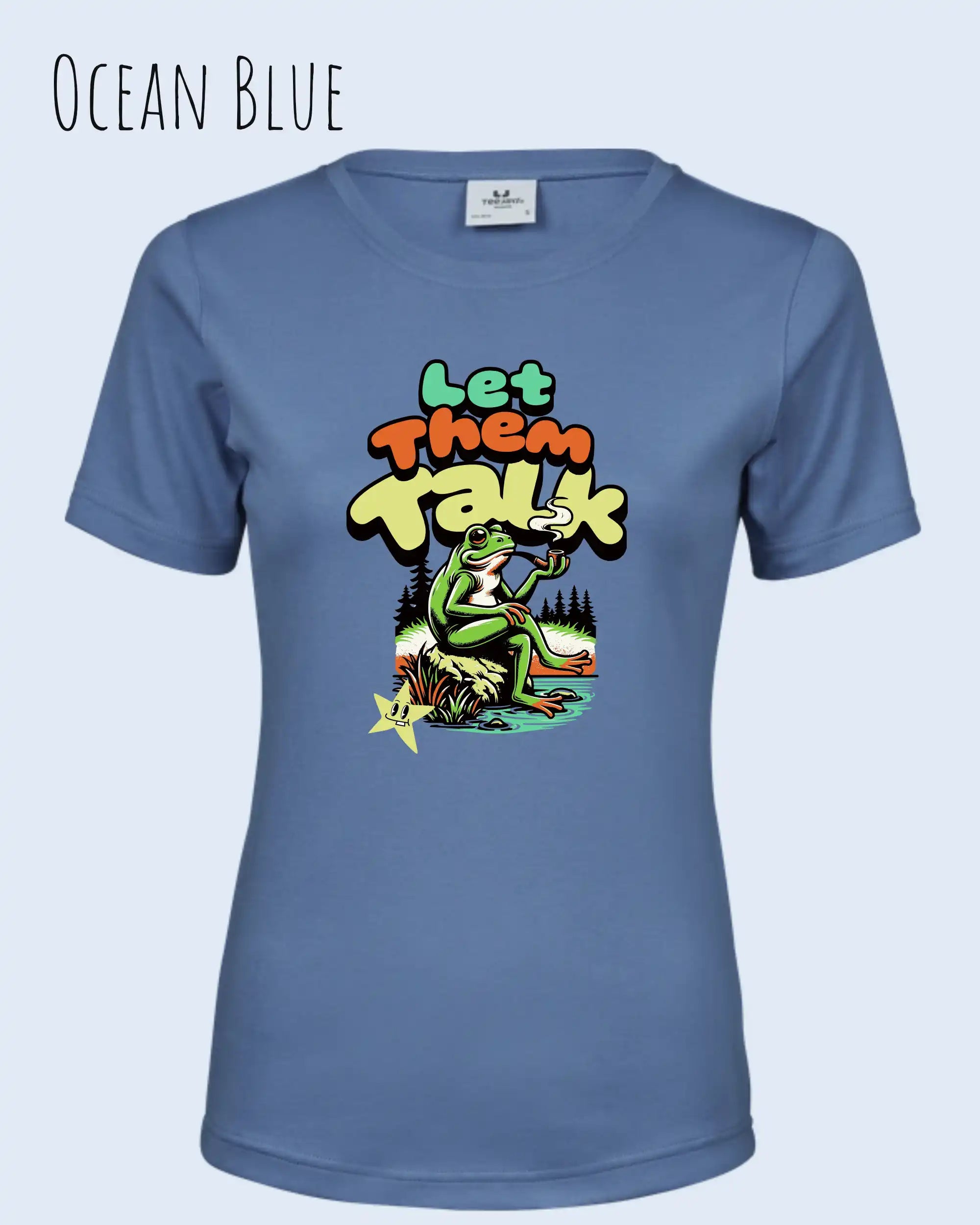 Bio Design-T‑Shirt – Feminine Fit – LET THEM TALK – Premium‑Baumwolle
