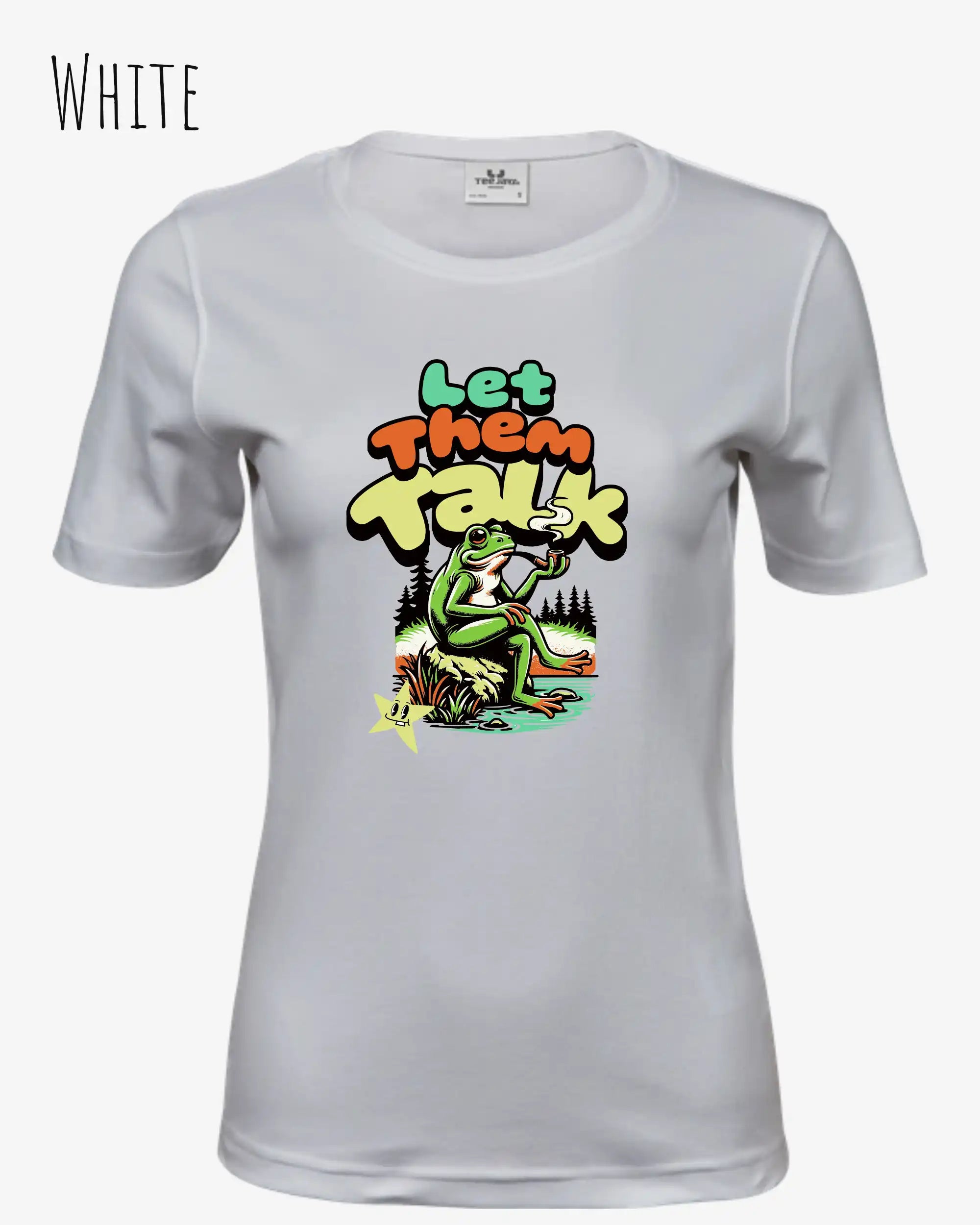Bio Design-T‑Shirt – Feminine Fit – LET THEM TALK – Premium‑Baumwolle