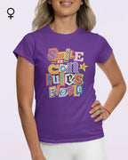 Design-T‑Shirt – Feminine Fit – SMILE CONFUSES PEOPLE – Premium-Baumwolle