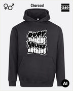Oversized Design-Hoodie – Unisex – OVERTHINKING SOLVES NOTHING – Premium Baumwollmischung