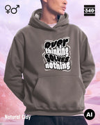 Oversized Design-Hoodie – Unisex – OVERTHINKING SOLVES NOTHING – Premium Baumwollmischung