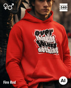 Oversized Design-Hoodie – Unisex – OVERTHINKING SOLVES NOTHING – Premium Baumwollmischung
