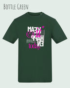 die Abbildung zeigt das t-shirt awdis 180 t in der farbe bottle green mit dem motiv make it happen today.