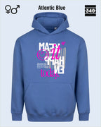 das bild zeigt den Oversized Design-Hoodie JH111 unisex in der farbe atlanbtic blue mit dem motiv "male it happen today".