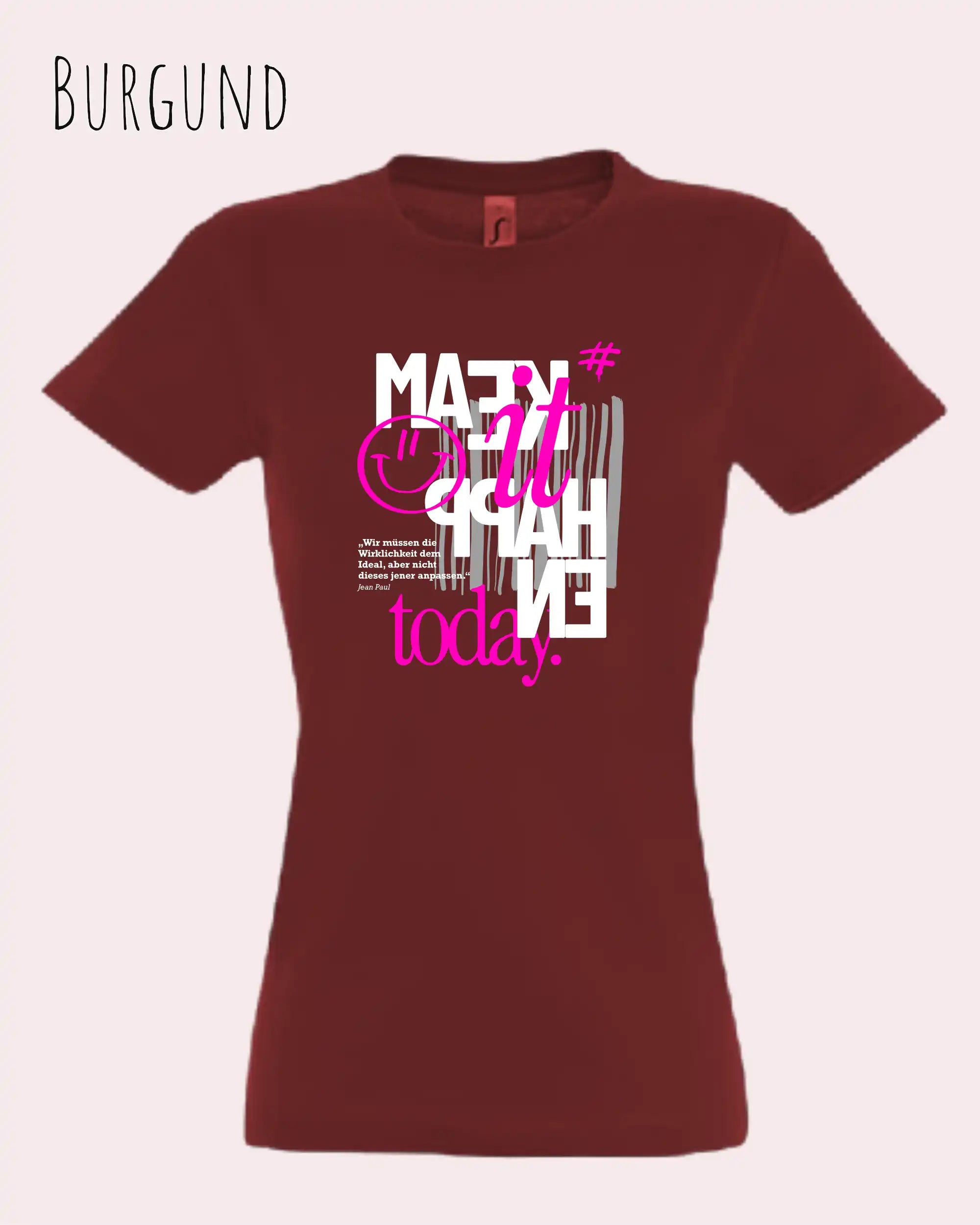 Design-T‑Shirt – Feminine Fit – MAKE IT HAPPEN – Premium-Baumwolle