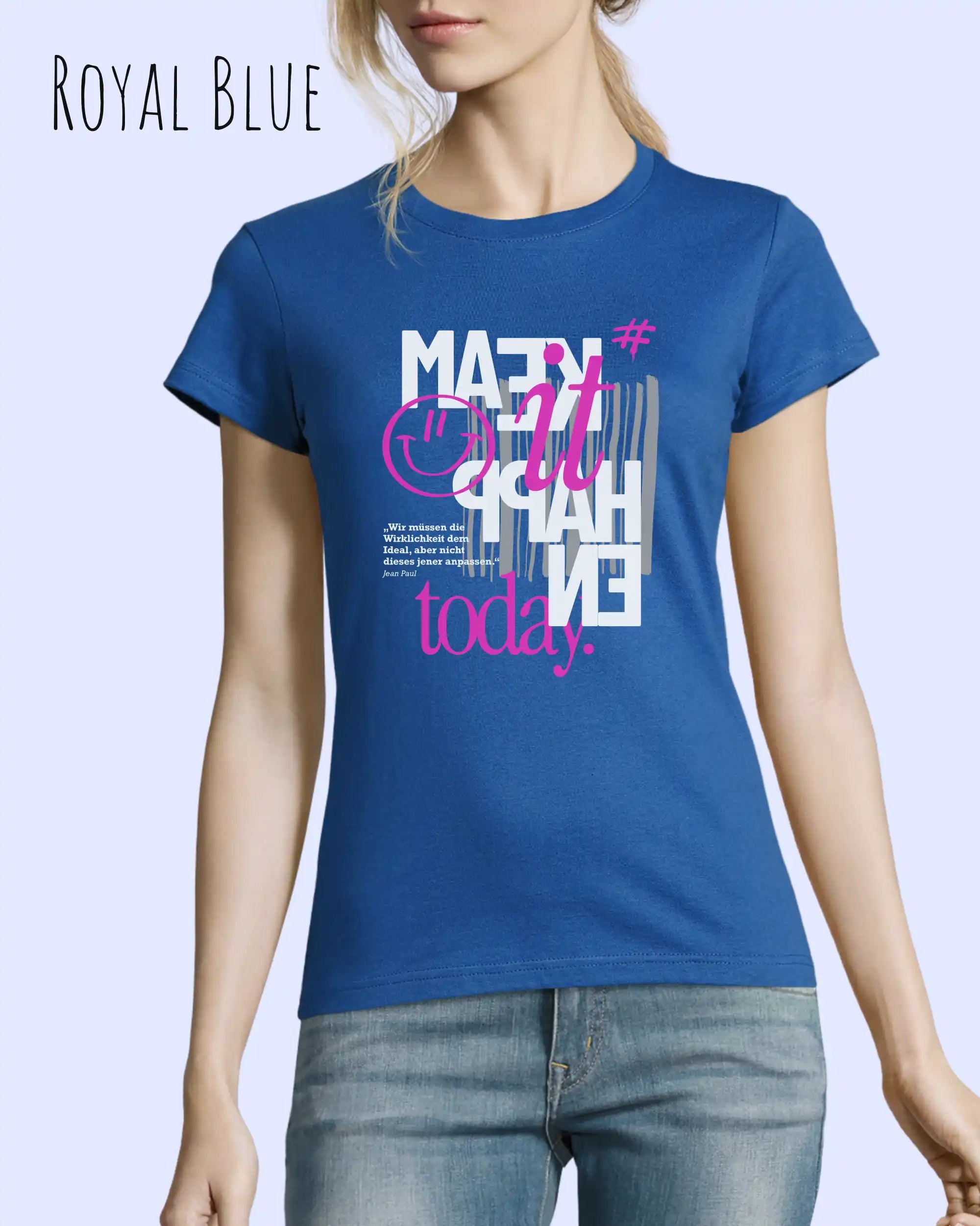 Design-T‑Shirt – Feminine Fit – MAKE IT HAPPEN – Premium-Baumwolle