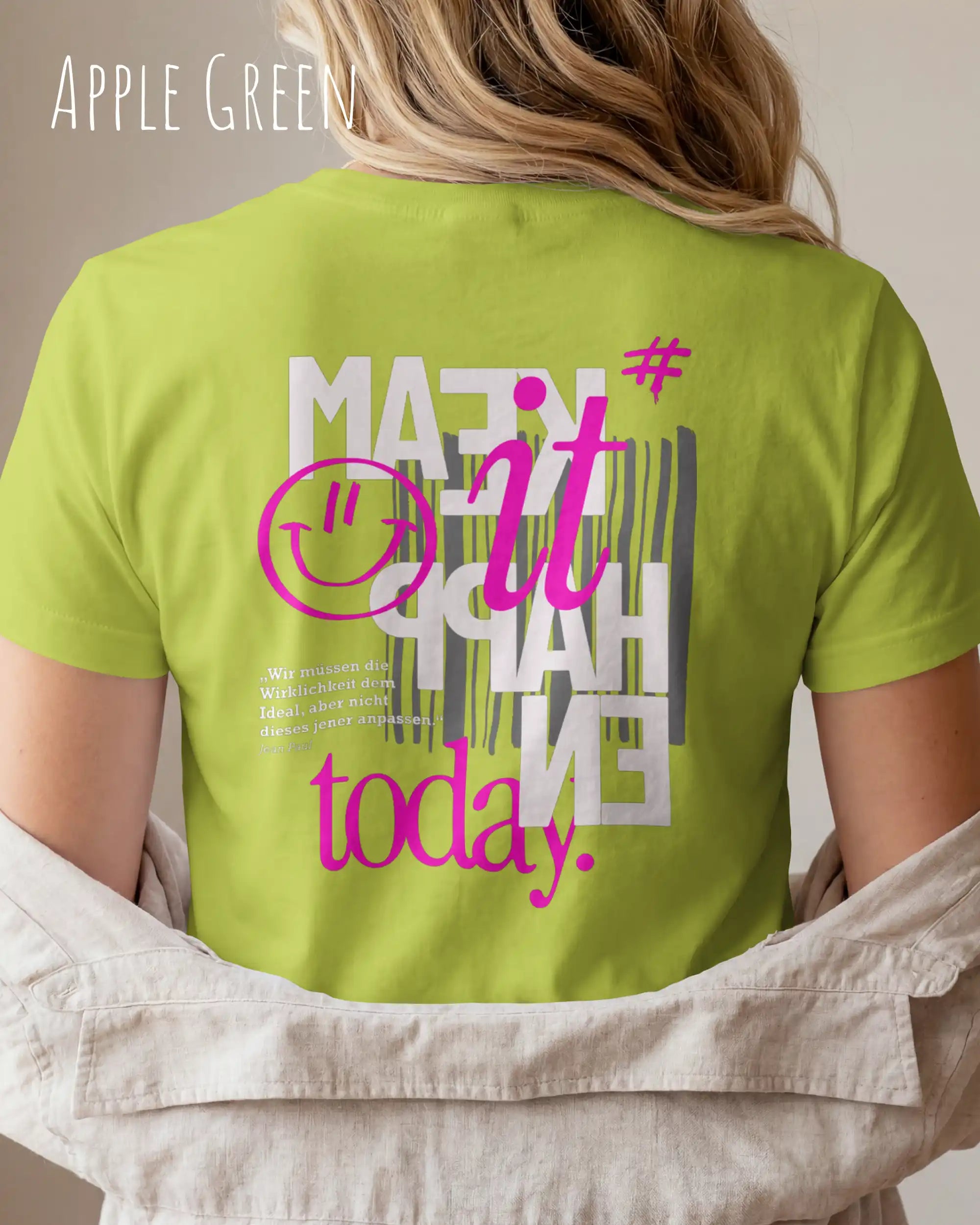 Design-T‑Shirt – Feminine Fit – MAKE IT HAPPEN – Premium-Baumwolle