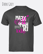 Das Bild zeigt das Unisex Bio Design-T‑Shirt  Tee Jays Urban Luxury Tee 1150 in der Farbe darkgrey mit dem Motiv make it happen today.