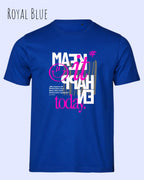 Das Bild zeigt das Unisex Bio Design-T‑Shirt  Tee Jays Urban Luxury Tee 1150 in der Farbe royal blue mit dem Motiv make it happen today.