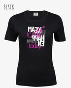 das bild zeigt das T-Shirt Tee Jays Women's Interlock Tee STYLE 580 in der farbe black mit dem inspirierenden design "make it happen today".