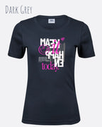 das bild zeigt das T-Shirt Tee Jays Women's Interlock Tee STYLE 580 in der farbe dark grey mit dem inspirierenden design "make it happen today".